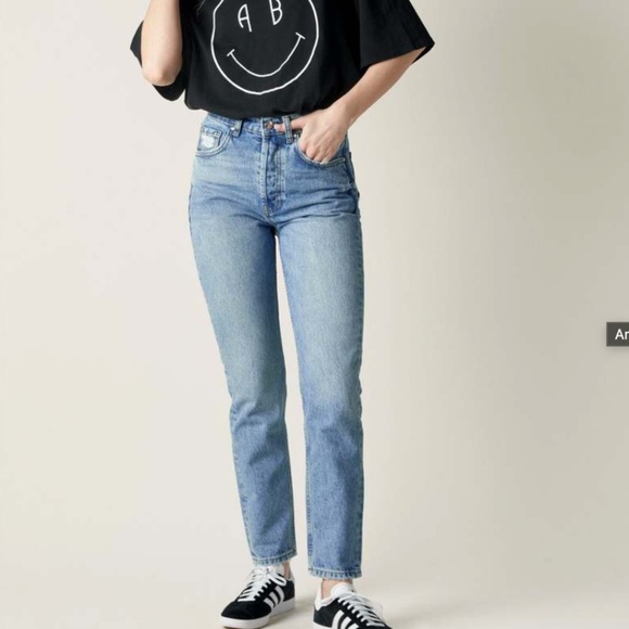 NWT Anine Bing‎ Jeans  Sonya high rise ankle slim- blue reservoir Size 32 - Picture 1 of 10